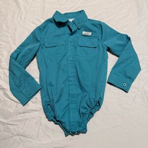 Ocean + coast Long-Sleeve Button-Up Onesie